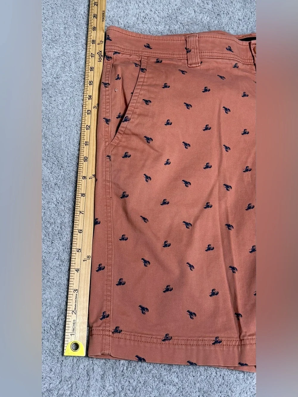 St John's Bay Men's Comfort Stretch Chino Dusty Coral Lobster Shorts Size 38